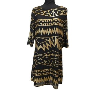 ⭐️Gianni Bini Black Gold Sequin Cocktail Dress Sz L